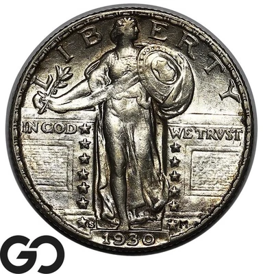 1930-S Standing Liberty Quarter, Nice Lustrous Choice BU++ - Image 1 of 2