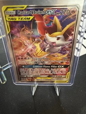 Charizard & Braixen Tag team Team Up GX Sun And Moon Promo 2019 SM230 Sm Holo - Image 1 of 4