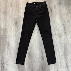 Jeans skinny Levi’s 721 vita alta donna 26 nero denim elasticizzato - Foto 1 di 7