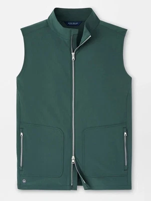 Chaleco Peter Millar Crown Hecho a Mano Para Hombre MEDIANO Contorno Verde Brook Cremallera Completa $245 Foto 1 de 4