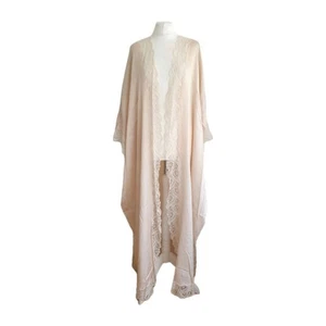 Bruce Oldfield Womens Beige Silk Lingerie Lace Trim Dressing Gown/Robe. One Size - Picture 1 of 13