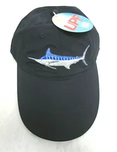 Gorra de pesca MARLIN bordada pescado UV 50+UPF parasol azul nailon sombrero AG40 - Imagen 1 de 6