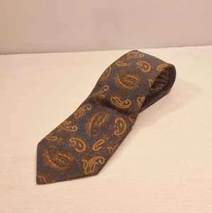 Royale - Blue & Brown Paisley Necktie – Polyester Tie Business Formal Accessory - Picture 1 of 5