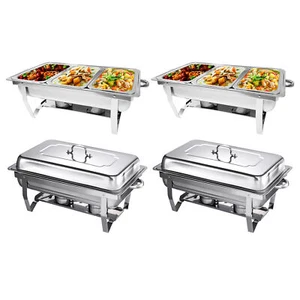 4 Pack Chafing Dish for Buffet,8 Quart Chafing Dish Buffet Set with Lid - Picture 1 of 12