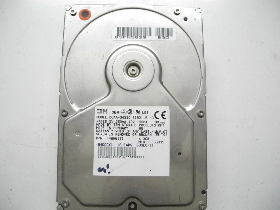 IBM OEM DCAA-34330 4.3gb 36H2307 46H6131 Hard Disk Drive 3,5 Ide HDD Ok - Image 1 of 1