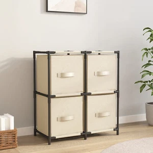 Storage Cabinet with 4 Fabric Baskets 63x30x71 Steel W6U6 - Picture 1 of 7