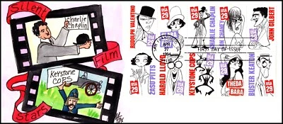 Scott 2819-28 29 Cents Silent Screen Stars Melissa Fox Hand Painted FDC - 3 Of 6 - Image 1 of 2