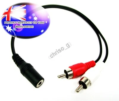 From OZ Quality 1PC 3.5MM Stereo Y Adapter Audio Splitter To Male RCA Cable +FP! - Image 1 of 4
