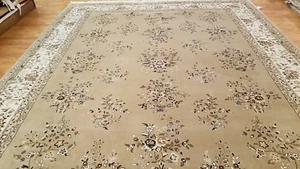 8 x 10 Fine Quality Sino Sarouk Wool & Silk Hand Knotted Oriental Rug - Picture 1 of 11