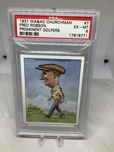1931 Churchman Prominent Golfers Large #7 Fred Robson PSA 6 - Picture 1 of 2