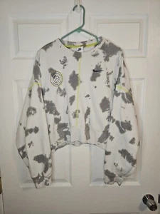 Nike Cropped Pullover Damen Größe M Medium Weiß Grau Batik Cropped Volleyball - Bild 1 von 4