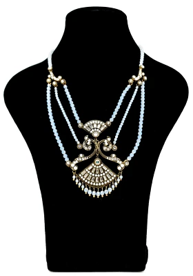 Precioso Collar Michal Negrin Cristal Azul Claro Diseño Único. Foto 1 de 4