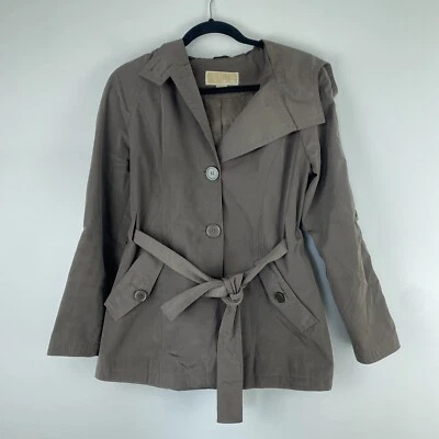 Michael Michael Kors Women's Trench Rain Coat Size S Petite Olive Green Belted - Image 1 of 4