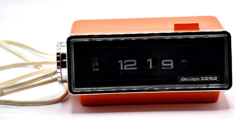 Vintage Classic Orange Sankyo Digital Clock Model No 501 Alarm Works a608 Cover