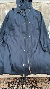 Massimo Dutti navy lightweight parka with removable hood , size UK 14 - Picture 1 of 4