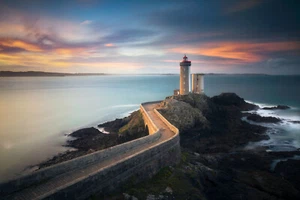 VLIES Fototapete-LEUCHTTURM-(6396V)-Fotokunst Berg Meer Fluss Natur Strand Welle - Bild 1 von 1