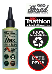 Green Oil Dry Chain Wax 100ml (Biodegradable Lube For Dry Conditions) - Picture 1 of 3