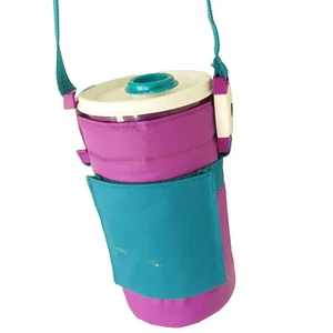 Tupperware Thirstquake Tumbler With Lid nsulated Carrier 30oz Purple Teal 2414B - Picture 1 of 12