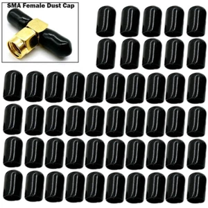 100PC Plastic Covers Dust Cap For RP-SMA SMA Female Connector RF Adapter Black - Zdjęcie 1 z 8