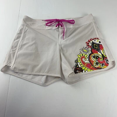 Bermuda de natação Athleta feminina 4 shorts de prancha branca boho paisley - Imagem 1 de 4