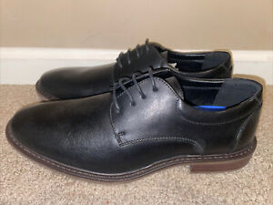 Hugo Vitelli ~ Men's Black Dress Shoes Size 10.5  Faux Leather New