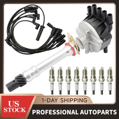 Ignition Distributor + Spark Plug + Wire Set OEM for Chevy GMC DR49 93441558 US - Image 1 of 4