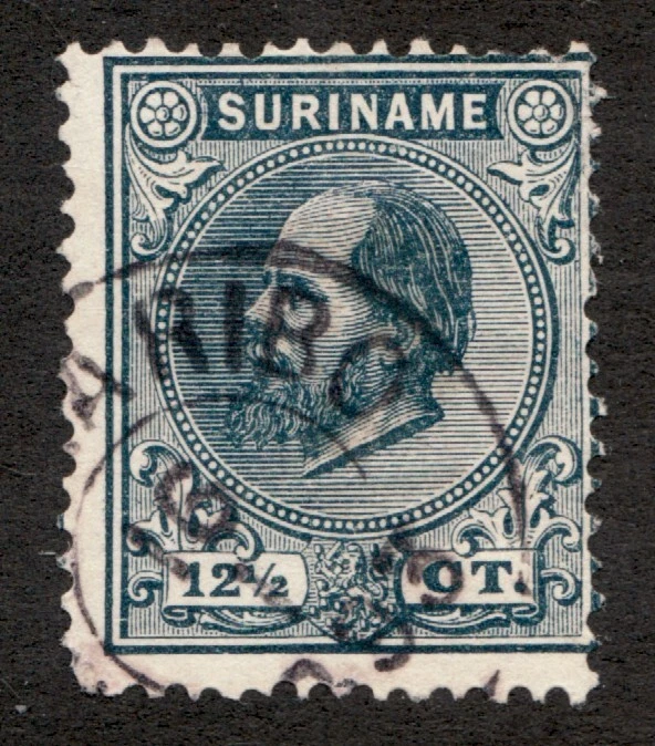 Surinam 1885 Sc# 7 - 121/2¢ Rey Guillermo III - Sello postal usado Cv$8 Foto 1 de 1