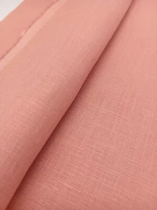 100% Irish Linen craft sample Dark Coral 150cm x 20cm approx - Picture 1 of 5