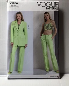 Vogue V1960 Pantsuit And Buster Miss Sewing Pattern Sz 18-20-22-24-26 Uncut New. - Picture 1 of 3