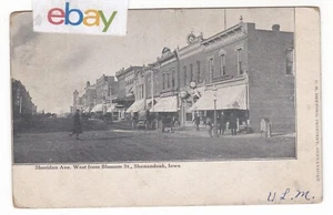 1908 SHENANDOAH IOWA SHERIDAN AVE BLOSSOM STREET DOWNTOWN VINTAGE POSTCARD IA !! - Picture 1 of 2