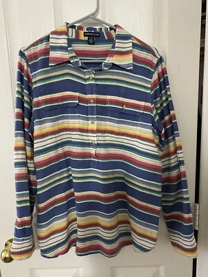 Camisa de manga larga con botones multicolor grande talla L de American Living para mujer Foto 1 de 3
