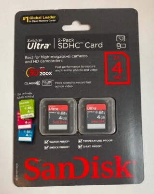 SanDisk Ultra 4GB Class 4 - SDHC Card 2 Pack New - Image 1 of 3