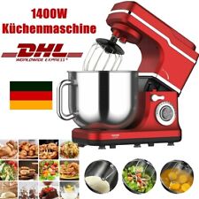1400W 7L Küchenmaschine mit Edelstahlschüssel Knetmaschine Teigmaschine Mixer DE
