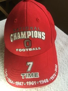 Ohio State Buckeyes 7 Time National Champions Fußballkappe rot verstellbare Mütze - Bild 1 von 7