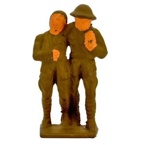 Grey Iron Lead Toy Soldier Helping Wounded Soldier G-105, Barclay Manoil SCARCE - Picture 1 of 12