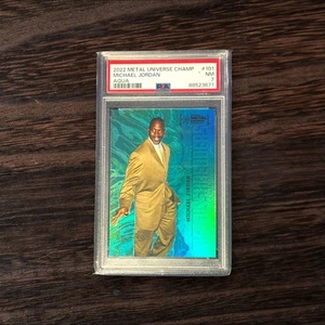 MICHAEL JORDAN  2022 SKYBOX METAL UNIVERSE CHAMPIONS AQUA SHREDDERS  #101 PSA 7 - Picture 1 of 2