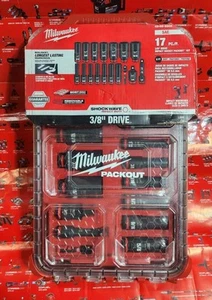 ⭐️NEW⭐️ Milwaukee SHOCKWAVE PACKOUT 17pc 3/8 in. SAE Impact Socket Set - Picture 1 of 3