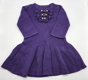 GAP Girl’s 100% Cotton Knitted Purple Sweater Dress Size 4 Years Pre-owned - Picture 1 of 6