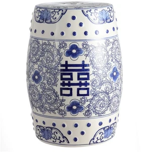JONATHAN Y Lighting TBL1013 Double Happiness 13"W Ceramic Accent - Blue - Picture 1 of 12