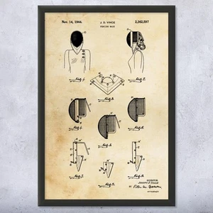 Fencing Mask Patent Wall Art Poster, Canvas or Framed Sports Posters Gym Posters - Picture 1 of 15