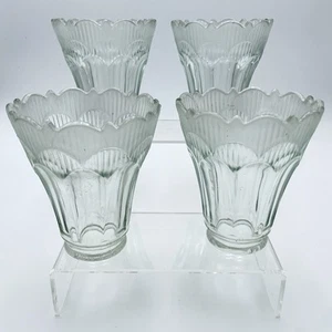 4 Lampenschirme Klarglas mit mattierten Böden Deckenventilator Kronleuchter Wandleuchter - Bild 1 von 7