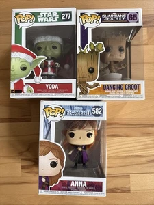 3x Funko POP! Frozen II Anna #582, Yoda #277, Dancing Groot #65 - Bild 1 von 4