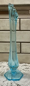 Westmoreland Brandywine Blue Swung Bud Vase Hexagon Base - Picture 1 of 6