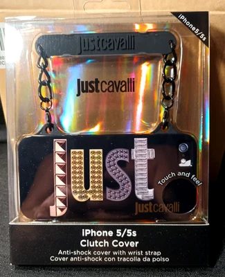 NUEVO JUST CAVALLI i PHONE 5/5S CUBIERTA EMBRAGUE ANTICHOQUE CON CORREA PARA MUÑECA Foto 1 de 4