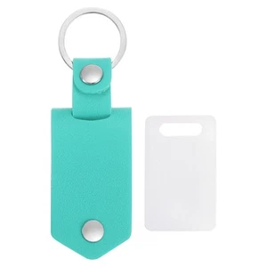 Llavero fotográfico de cuero personalizado, llavero foto doble cara personalizado, verde - Imagen 1 de 6