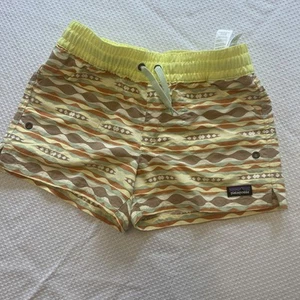 NWT Patagonia Girls' Sz Large Costa Rica Baggies Shorts Coast Highway/Tea Green - Picture 1 of 5