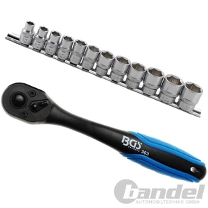 BGS KNARRE RATSCHE HEBELUMSCHALTKNARRE+NUSS-SET 12-tlg. SW 8-19mm 3/8" ZOLL - Bild 1 von 7