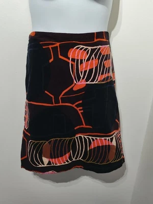 White Stuff Púrpura Azul Marino Borde Estampado Falda 16 Pana Invierno  Foto 1 de 4