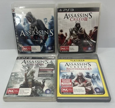 Assassins Creed Lot:1 2, 3, Brotherhood, PS3 Bundle (4 Games ) Tested - Image 1 of 4