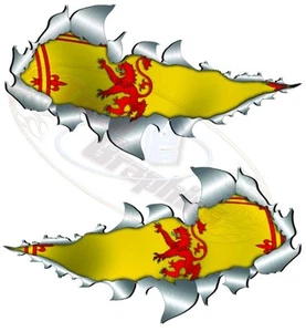 LARGE METAL RIP OPEN,RAMPANT LION SCOTLAND FLAG,VAN,TRUCK,CAR,MOTORBIKE,STICKER - Picture 1 of 1